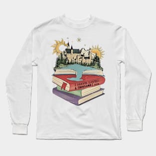 Booking Vintage, I've Live A Thousand Lives, Book Lover, Reading Books Long Sleeve T-Shirt